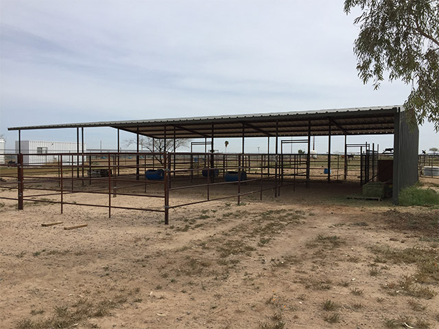 Mare motel with runs, alley way, hay storage & turn-out pens